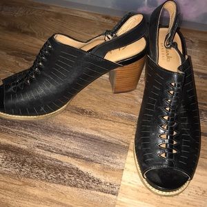 Black Clark’s block heels